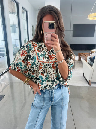Exactly The Vibe Ecru Floral Top ~FINAL SALE~