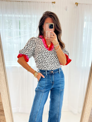 Dottie Detailed Ruffle Top