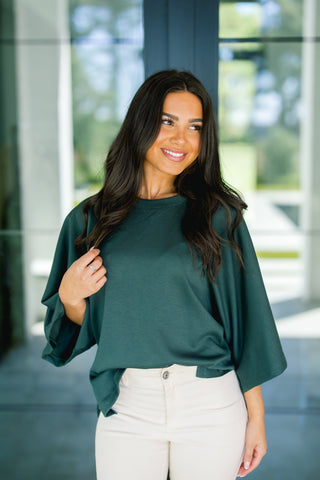 Along The Way Dark Green Top