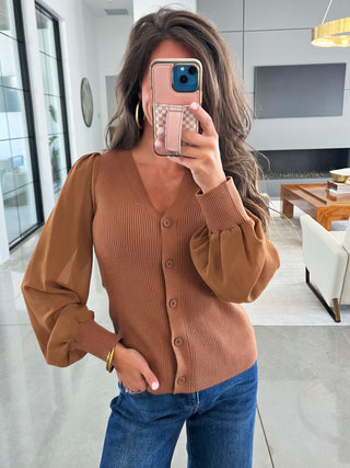 Taylor Toffee Sweater Cardigan