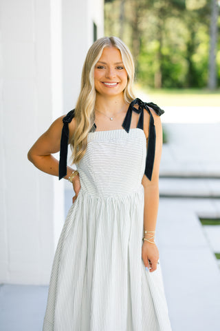 With Love White Striped Midi Dress ~FINAL SALE~