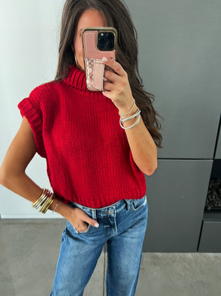 Sweeter Days Red Sweater Top