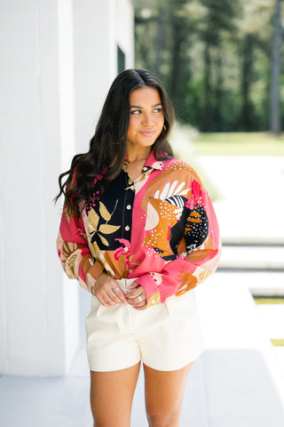 Midnight Bloom Printed Blouse ~FINAL SALE~