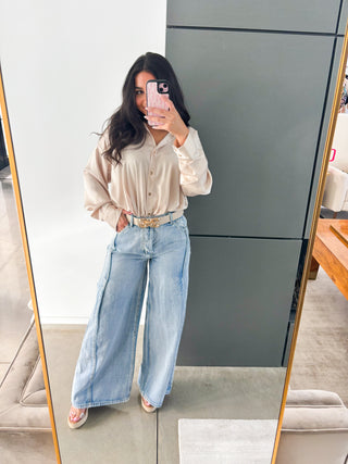 Pop Champagne Satin Top ~FINAL SALE~