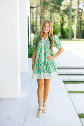 Gia Green Printed Dress ~FINAL SALE~