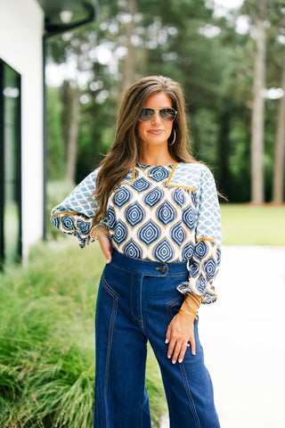 Sapphire Mirage Printed Top