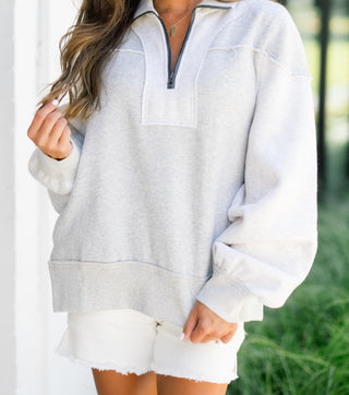 Hadley Heather Grey Pullover ~FINAL SALE~