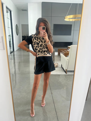 Double Take Leopard Knitted Top ~FINAL SALE~