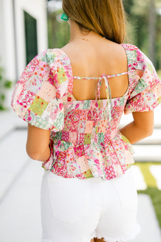 Always Ready Pink Multi Top ~FINAL SALE~