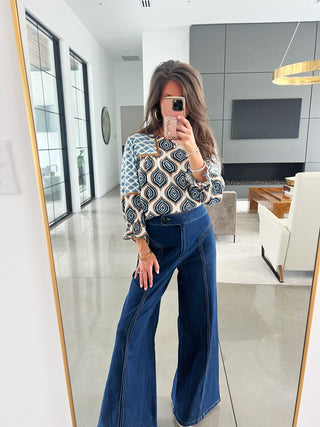 Sapphire Mirage Printed Top