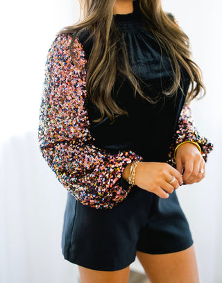 Fancy Me Velvet Black Top