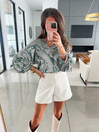 Velvet Whisper Sage Burnout Top