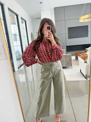 Vibrant Vibes Burgundy Floral Top