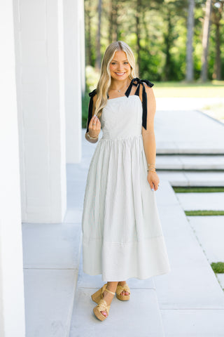With Love White Striped Midi Dress ~FINAL SALE~