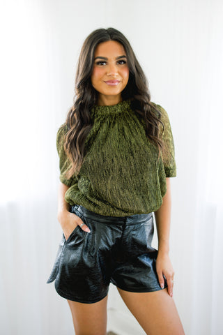 Shimmer Through The Night Short Sleeve Top