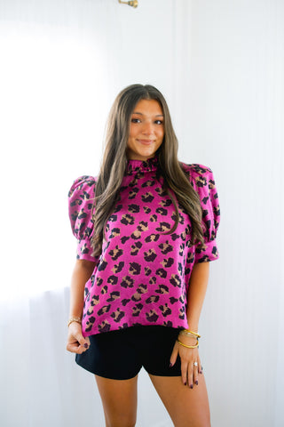 Hot Pink Beauty Animal Print Top