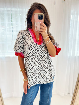 Dottie Detailed Ruffle Top