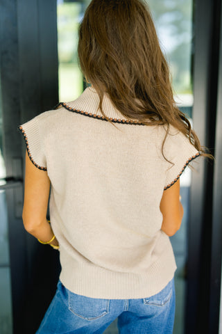 Buying Time Beige Sweater Top