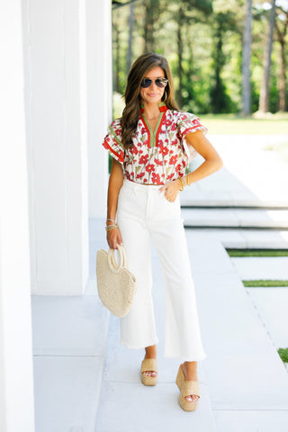 Ready For Fall Rust Floral Top ~FINAL SALE~
