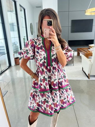 Pretty In Plum Floral Printed Dress ~FINAL SALE~