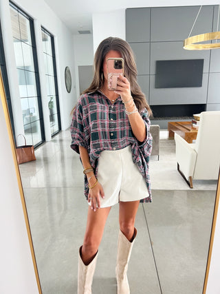 Falling For Plaid Oversized Top ~FINAL SALE~