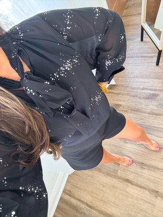 Girls Love Glitter Black Top