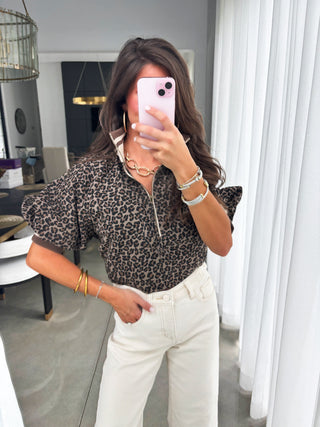 Whatever She Wants Mocha Leopard Top