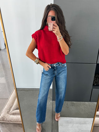Sweeter Days Red Sweater Top