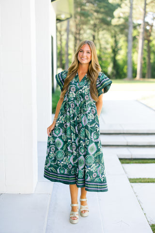 Girls Day Green Midi Dress ~FINAL SALE~