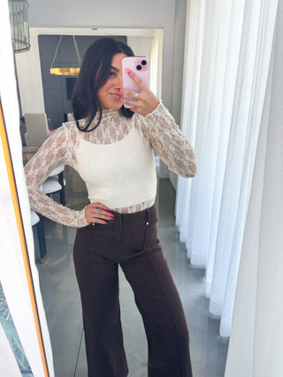 Lady In Lace Champagne Top