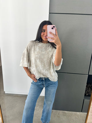Oversized Ribbed Camo Top
