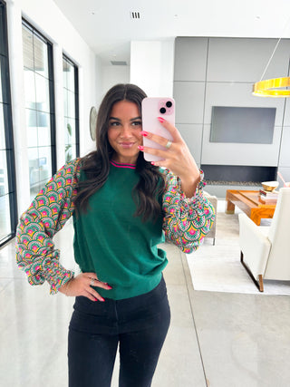 Glow Girls Green Sweater