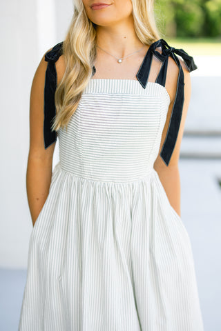 With Love White Striped Midi Dress ~FINAL SALE~