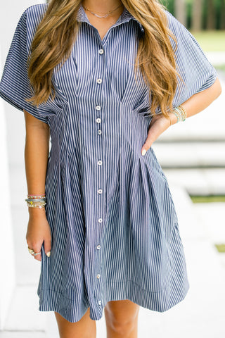 Naomi Navy Striped Dress ~FINAL SALE~