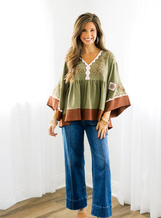 Opposites Attract Olive Top