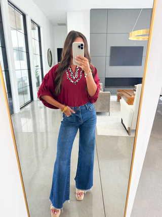 Daring Diva Garnet Leopard Top