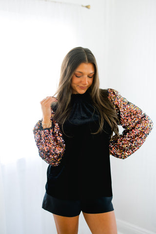 Fancy Me Velvet Black Top