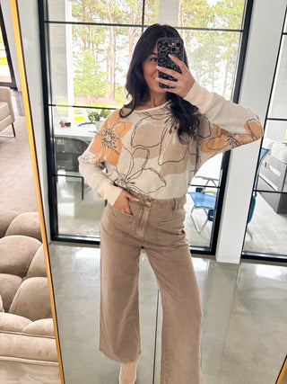 Neutral Blooms Sweater