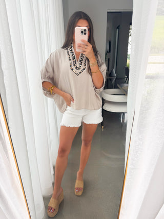 Daring Diva Taupe Leopard Top ~FINAL SALE~