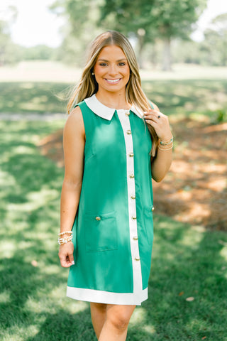 So Chic Green Collared Dress ~FINAL SALE~