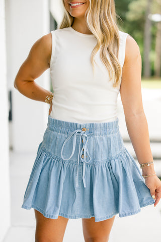 Do What's Right Denim Mini Skirt