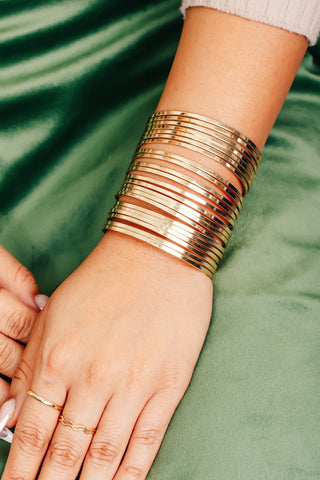 Layered Gold Cuff Bracelet