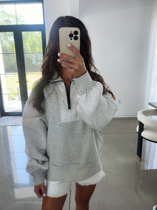 Hadley Heather Grey Pullover ~FINAL SALE~
