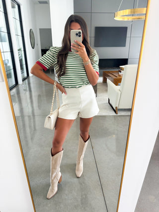 Bayside Olive Striped Top ~FINAL SALE~