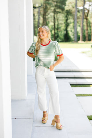 Bayside Olive Striped Top ~FINAL SALE~