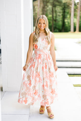 Only Yours Orange Floral Dress ~FINAL SALE~