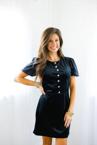 Velvet Crush Black Dress