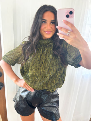 Shimmer Through The Night Short Sleeve Top