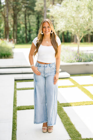 Waste My Time Wide Leg Denim