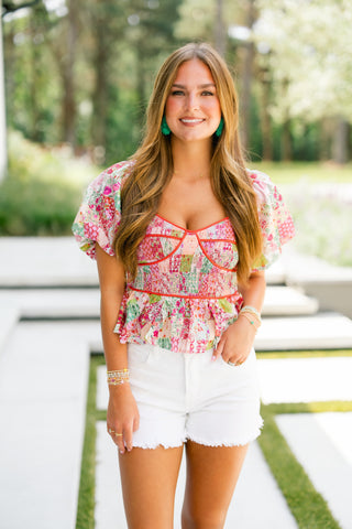 Always Ready Pink Multi Top ~FINAL SALE~